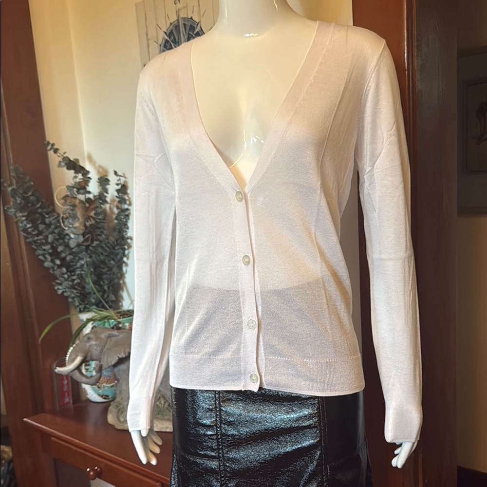 NWT northern reflections size small sheer light Elegant white Cardigan Sweater